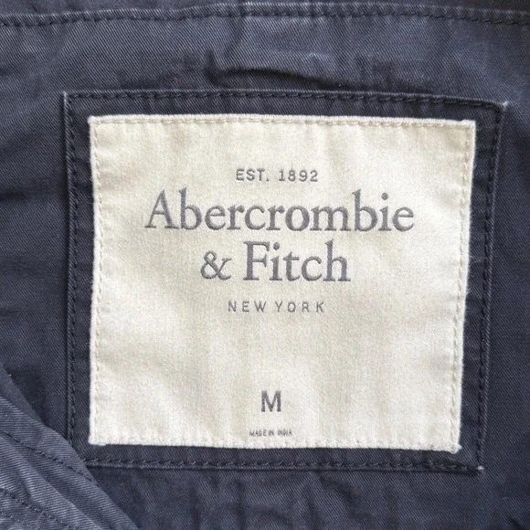 Abercrombie & Fitch Jacket Mens Medium Gray Military Field Charcoal Cotton - Picture 5 of 8